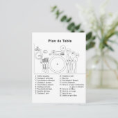 Plan De Table French Briefkaart (Staand voorkant)