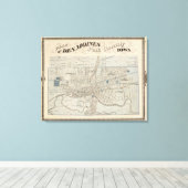 Plan Des Moines, Polk County, Iowa Canvas Afdruk (Insitu (Houten vloer))