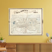Plan Des Moines, Polk County, Iowa Canvas Afdruk (Insitu (Woonkamer))