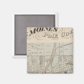 Plan Des Moines, Polk County, Iowa Magneet (Voorkant / Achterkant)