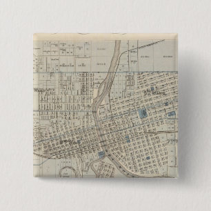 Plan Des Moines, Polk County, Iowa Vierkante Button 5,1 Cm