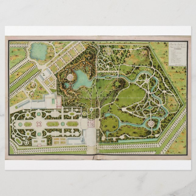 Plan du jardin et chateau de la Reine (Voorkant)