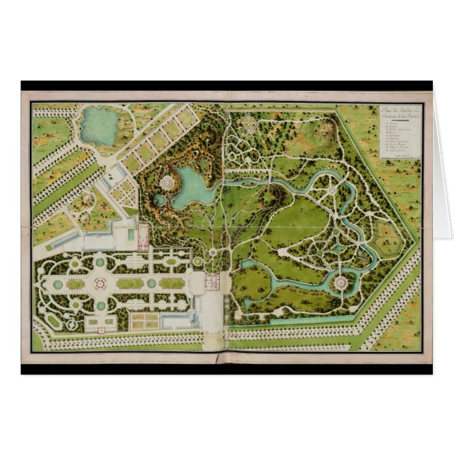 Plan du jardin et chateau de la Reine (Voorkant Horizontaal)