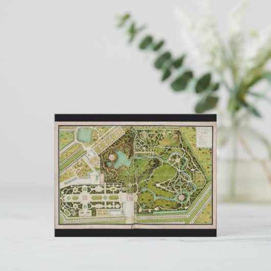 Plan du jardin et chateau de la Reine Briefkaart (Staand voorkant)