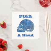 Plan een hoofd Humorische Blauwdruk Servet (Insitu)