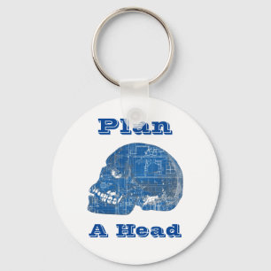 Plan een hoofd Humorische Blauwdruk Sleutelhanger