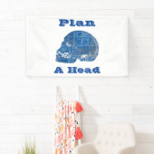 Plan een hoofd Humorische Blauwdruk Spandoek (Insitu)