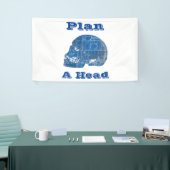 Plan een hoofd Humorische Blauwdruk Spandoek (Beurs)