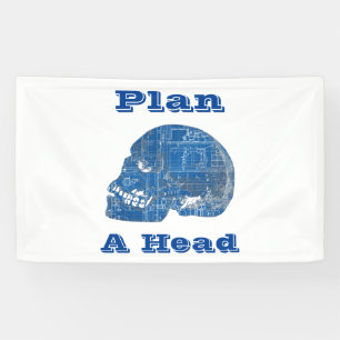 Plan een hoofd Humorische Blauwdruk Spandoek