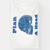 Plan een hoofd Humorische Blauwdruk Spandoek (Verticaal)