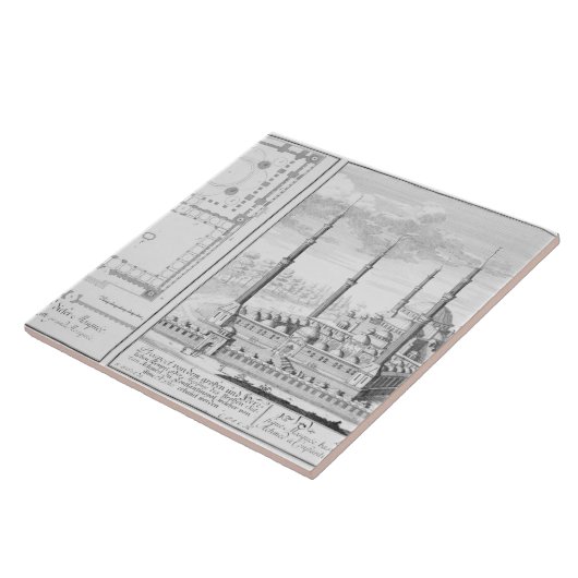 Plan en Uitzicht van de Blauwe Moskee (1609-16), g Tegeltje (Zijkant)