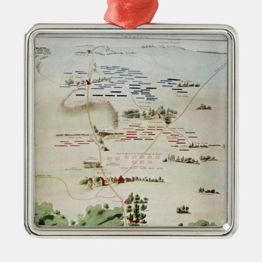 Plan en uitzicht van de Waterloopslag Metalen Ornament (Voorkant)