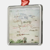 Plan en uitzicht van de Waterloopslag Metalen Ornament (Links)