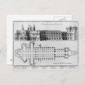Plan en verhoging van Cluny Abbey Briefkaart (Voorkant / Achterkant)