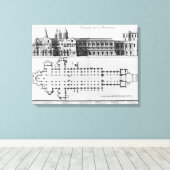 Plan en verhoging van Cluny Abbey Canvas Afdruk (Insitu (Houten vloer))
