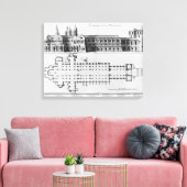 Plan en verhoging van Cluny Abbey Canvas Afdruk (Insitu (Woonkamer))