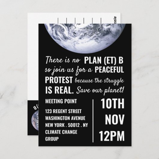 plan (et) b, ontmoetingspunt klimaatverandering ui briefkaart (Voorkant / Achterkant)