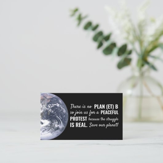 plan (et) b, ontmoetingspunt klimaatverandering ui visitekaartje (Staand voorkant)