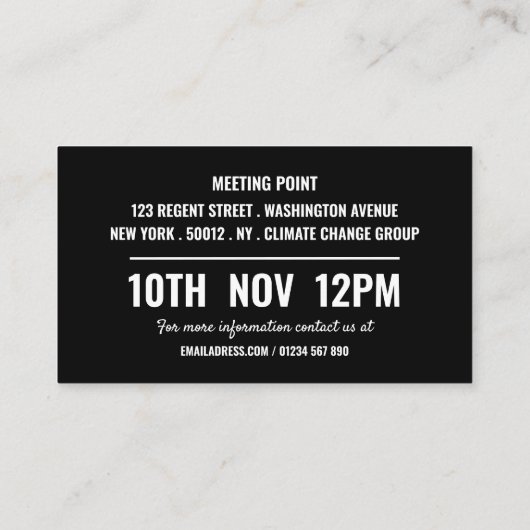 plan (et) b, ontmoetingspunt klimaatverandering ui visitekaartje (Achterkant)