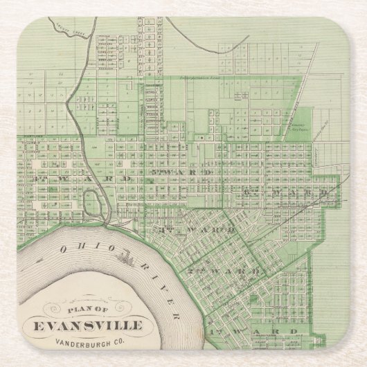 Plan Evansville, Vanderburgh Co. Kartonnen Onderzetters (Voorkant)