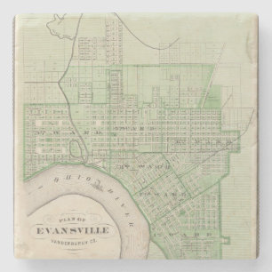 Plan Evansville, Vanderburgh Co. Stenen Onderzetter