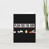 Plan For The Day Funny Snowmobile Kaart (Voorkant)