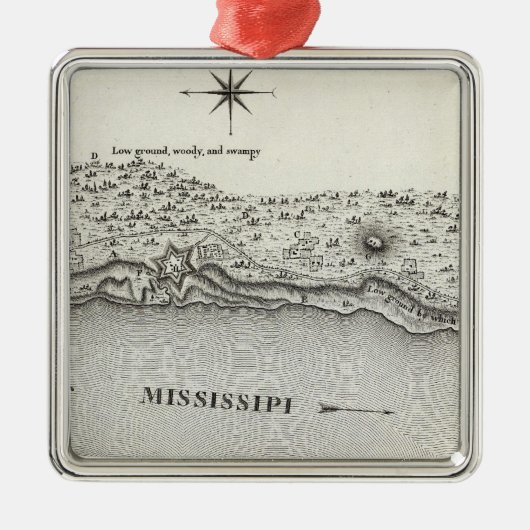 Plan Fort Baton Rouge Metalen Ornament (Voorkant)