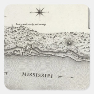 Plan Fort Baton Rouge Vierkante Sticker