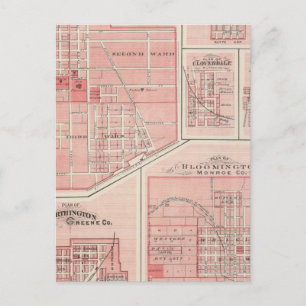 Plan Green Castle, Putnam Co met Bloomington Briefkaart