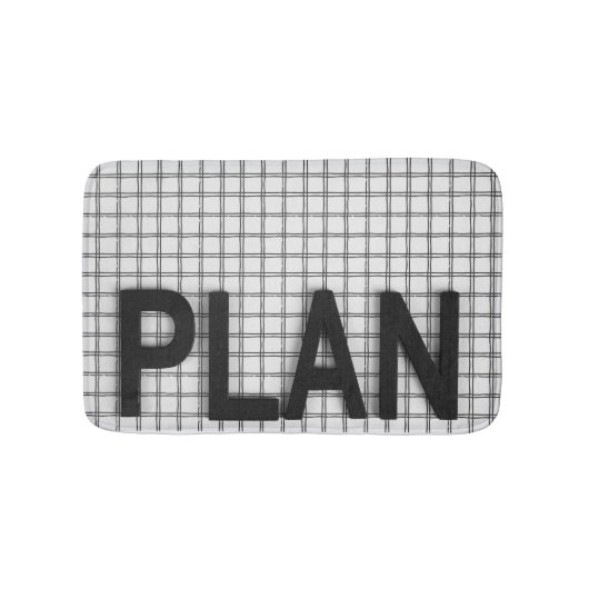 "Plan" Grid Badmat – Georganiseerd & Inspirerend (Voorkant)
