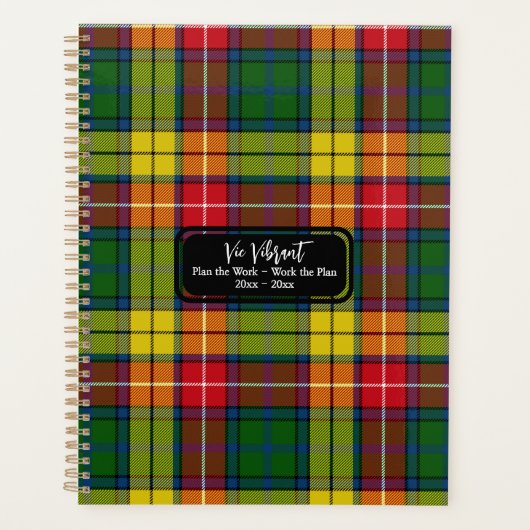 Plan het werk Gepersonaliseerde Groen Rood Geel Pl Planner (Voorkant)