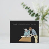 Plan je pensioen voor je baas briefkaart (Staand voorkant)