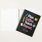 Plan. Koffie. Lesgeven. Herhalen. Grappige Weerpla Planner (Display)