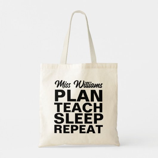 plan les geven in slaap-herhaling canvas tas voor (Achterkant)