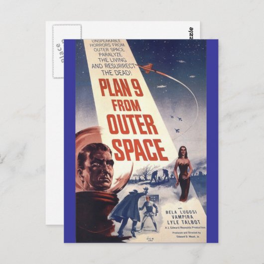 Plan negen vanuit de ruimte" briefkaart (Voorkant / Achterkant)