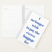 Plan niet voor overtollige bagage planner (Display)