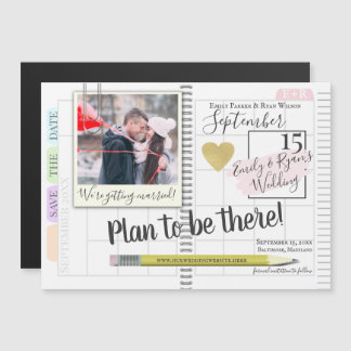 Plan om er te zijn Planner Kalender Save the Date Magnetische Uitnodiging