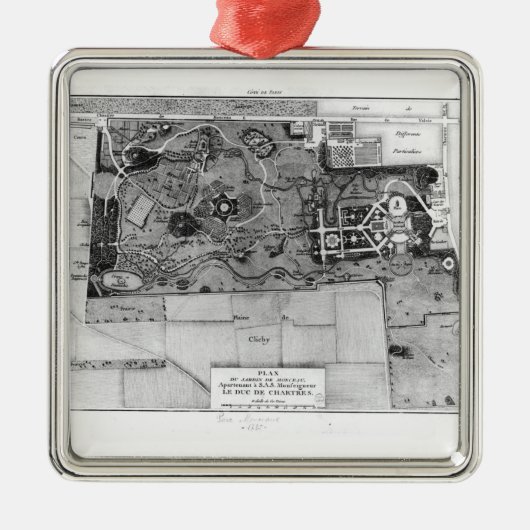 Plan Parc Monceau in Parijs Metalen Ornament (Voorkant)