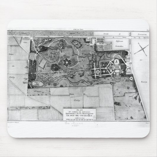 Plan Parc Monceau in Parijs Muismat (Voorkant)