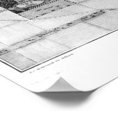 Plan Parc Monceau in Parijs Poster (Hoek)