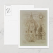 Plan, Sectie en Hoogte van de Kathedraal van Flore Briefkaart (Voorkant / Achterkant)