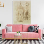 Plan, Sectie en Hoogte van de Kathedraal van Flore Canvas Afdruk (Insitu (Woonkamer))