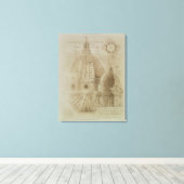 Plan, Sectie en Hoogte van de Kathedraal van Flore Canvas Afdruk (Insitu (Houten vloer))