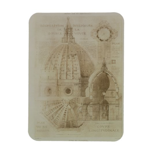 Plan, Sectie en Hoogte van de Kathedraal van Flore Magneet (Verticaal)