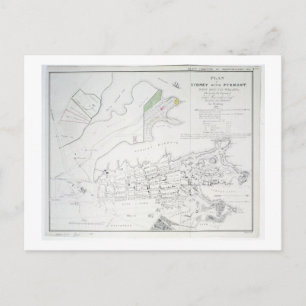 Plan Sydney met Pyrmont, New South Wales, het Briefkaart