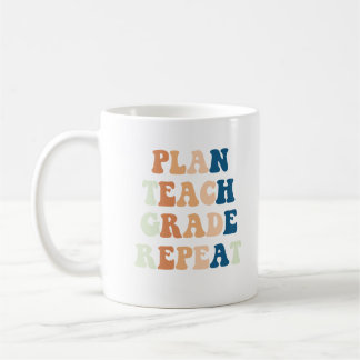 Plan Teach Grade Herhaal Grappige Leraar Quote Koffiemok