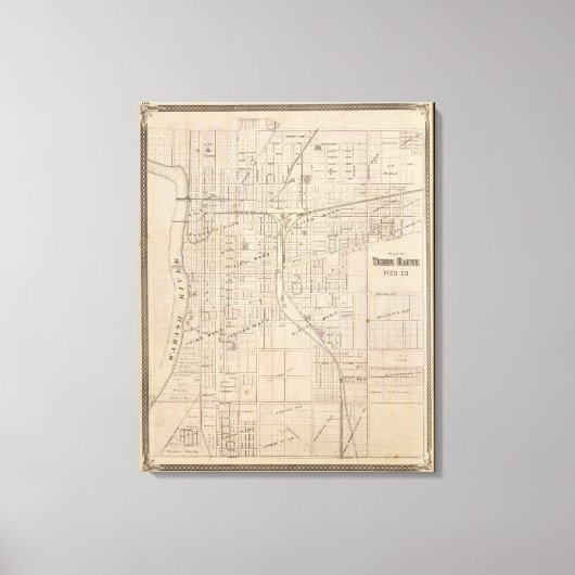 Plan Terre Haute, Vigo Co. Canvas Afdruk (Voorkant)