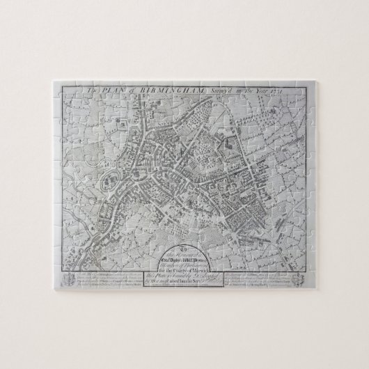 Plan van Birmingham, 1731, gepubliceerd in 1789 (e Legpuzzel (Horizontaal)