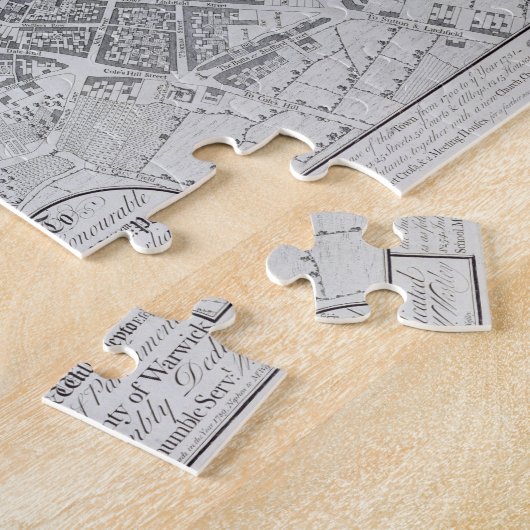 Plan van Birmingham, 1731, gepubliceerd in 1789 (e Legpuzzel (Zijkant)