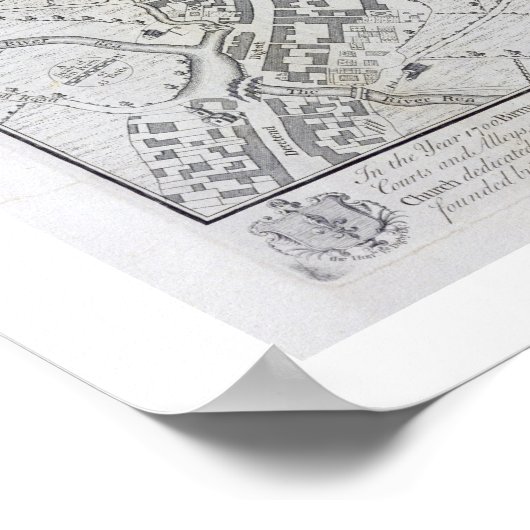 Plan van Birmingham, 1731, gepubliceerd in 1789 (e Poster (Hoek)